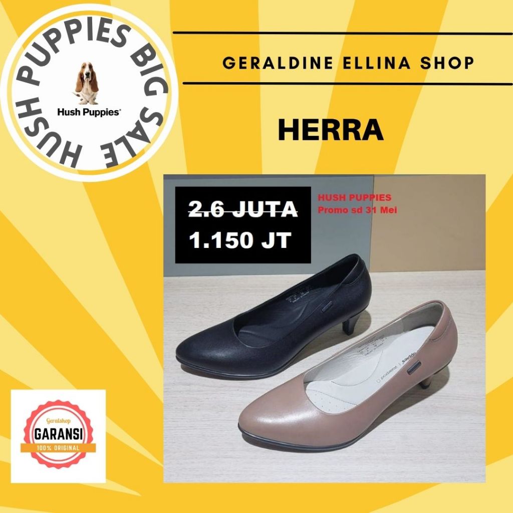Sandal heels wanita Hush Puppies 100% original seri HERRA