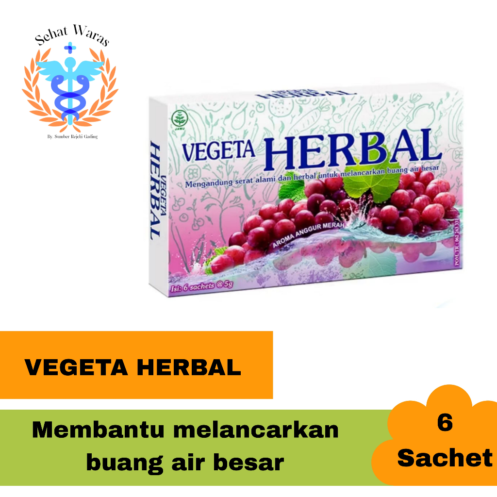 

Vegeta Herbal 6 Sachet / Dus - Membantu Melancarkan Buang Air Besar