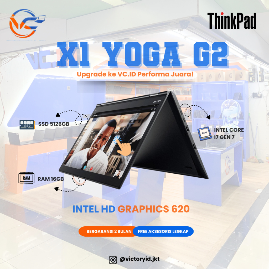 LAPTOP THINKPAD X1 YOGA G2 CORE I7 GEN 7 RAM 16GB/SSD 256GB