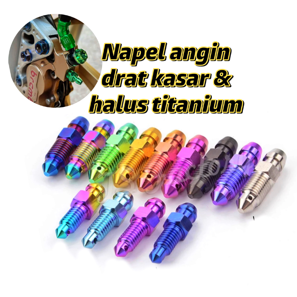 Baut Blader Nepel Angin Titanium M10 Drat 14 Halus 1.00 Kasar 1.25 Titanium kaliper original Vietnam