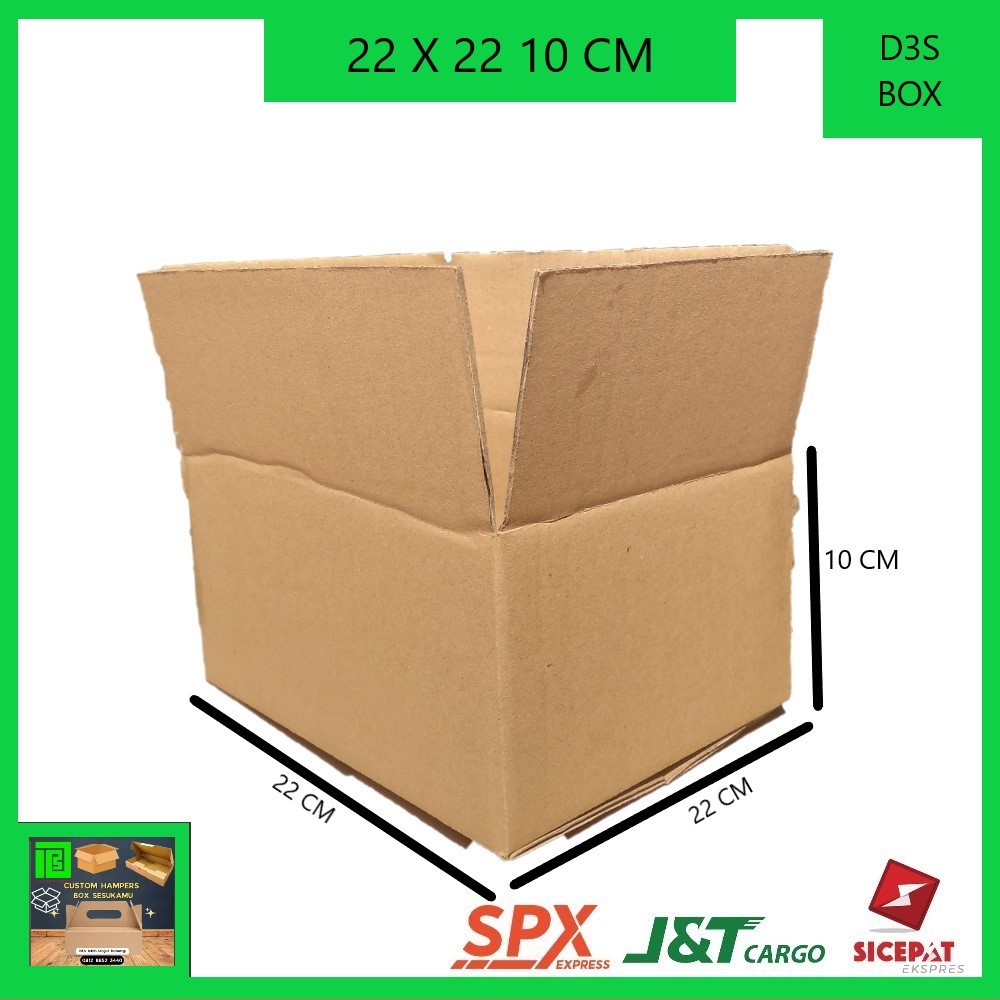 

Kardus Packing Kemasan bahan Singgle wall Ukuran 22x22x10