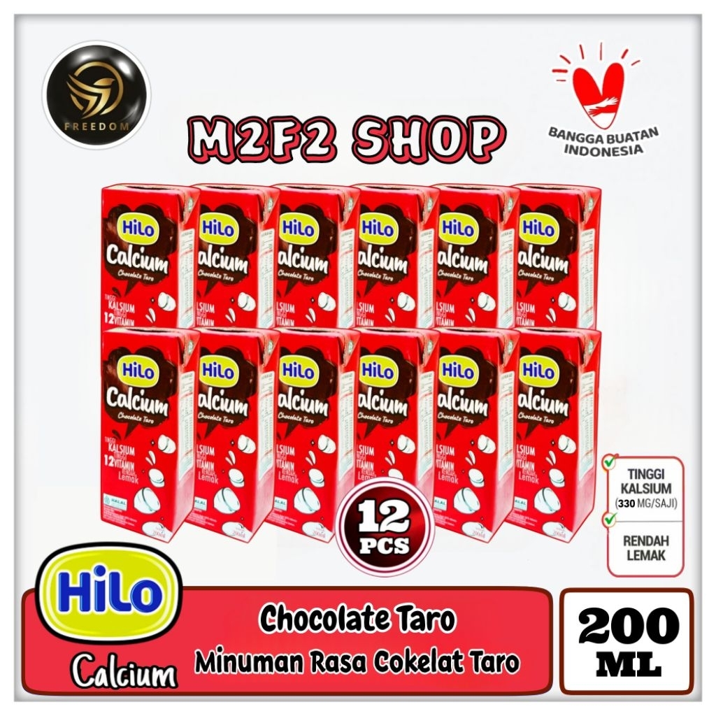 

HiLo Susu Cokelat Chocolate Taro Kotak UHT - 200 ml (Kemasan 12 Pcs)