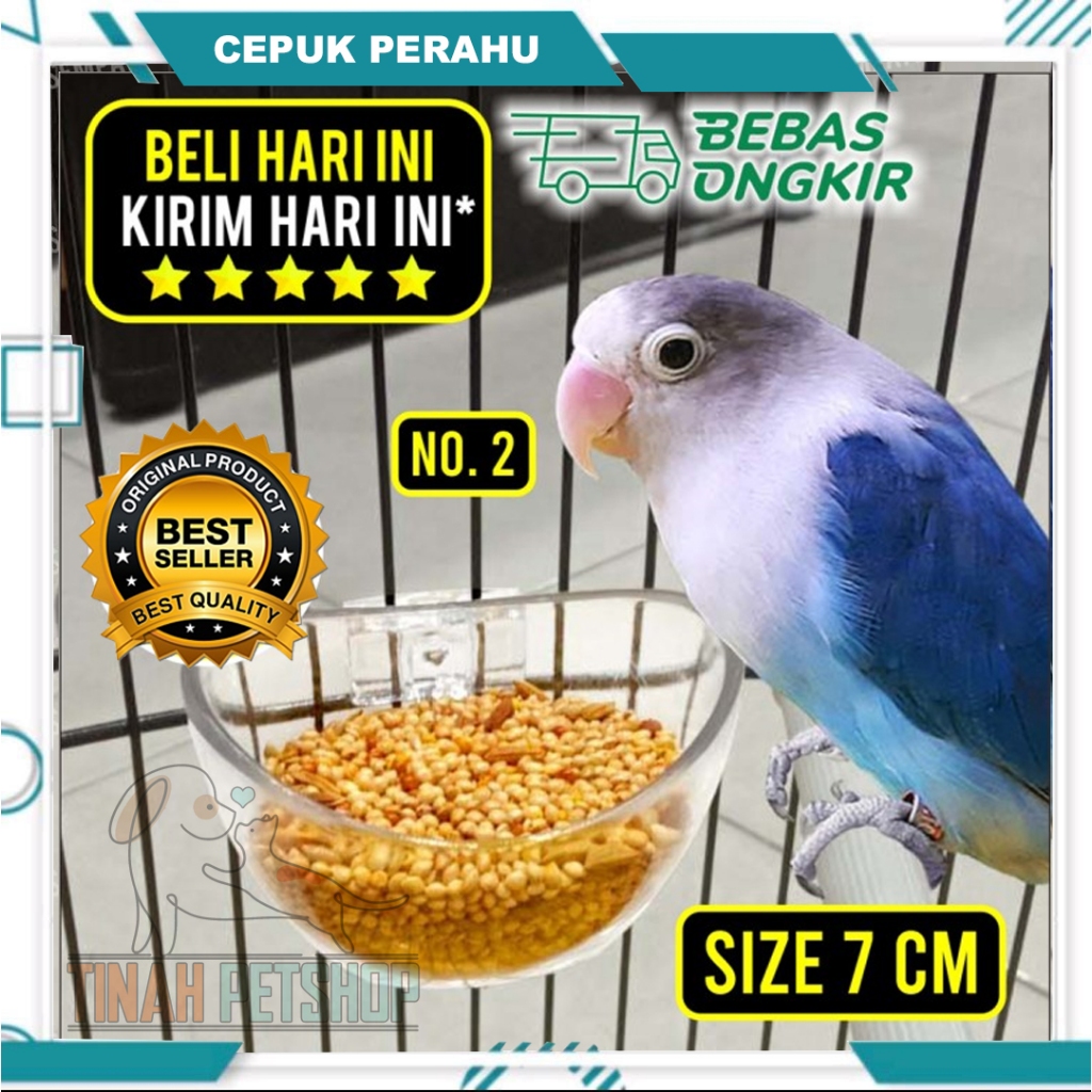 Cepuk Burung Cepuk Perahu No 2 Sempati Cepuk Anti Tumpah Wadah Tempat Pakan Makanan Minum Burung Mur