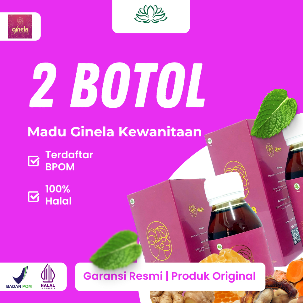 

Madu Ginela 2 Botol - Madu Datang Bulan untuk Temani Hari Merahmu