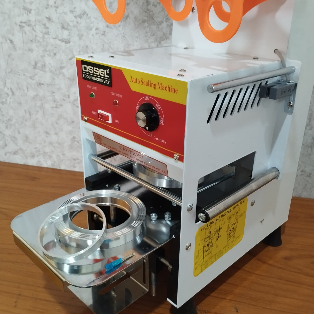 OSSEL Cup Sealer Semi Otomatis Roll Putar Mesin Press Tutup Gelas Plastik OS-A9 OSSEL