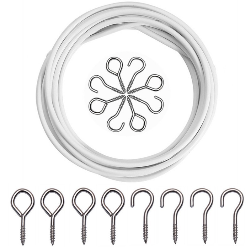 10M Tali Spiral Kawat Gorden Kawat Gorden Kolong Dapur Dan Hook Kait Kawat Spiral Gorden