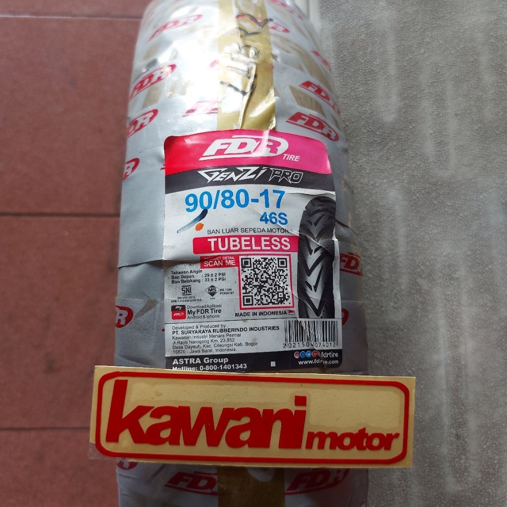 Ban Luar FDR GENZI PRO 90/80-17 Tubeless