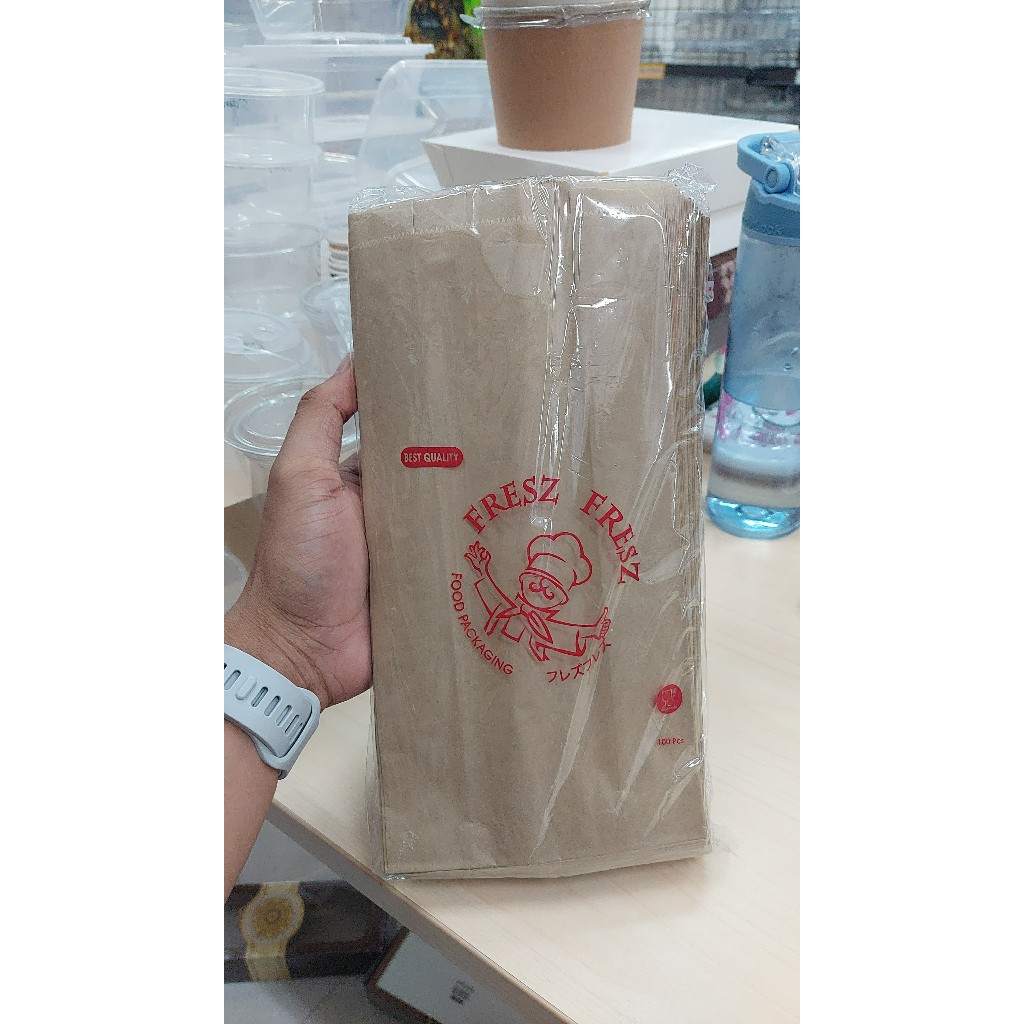 

(BROWN) KANTONG GORENGAN KERTAS BESAR WARNA COKLAT MERK FREZ ISI 100PCS
