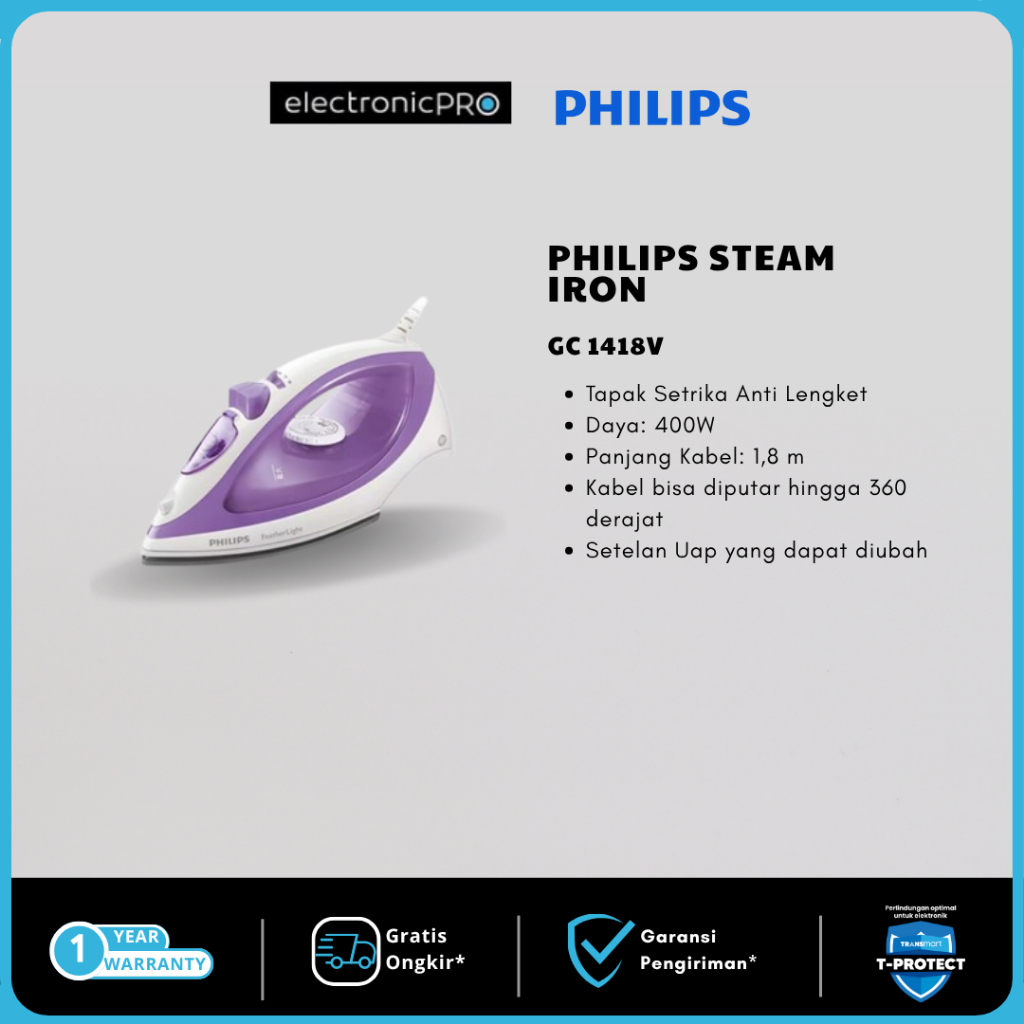 PHILIPS STEAM IRON GC 1418