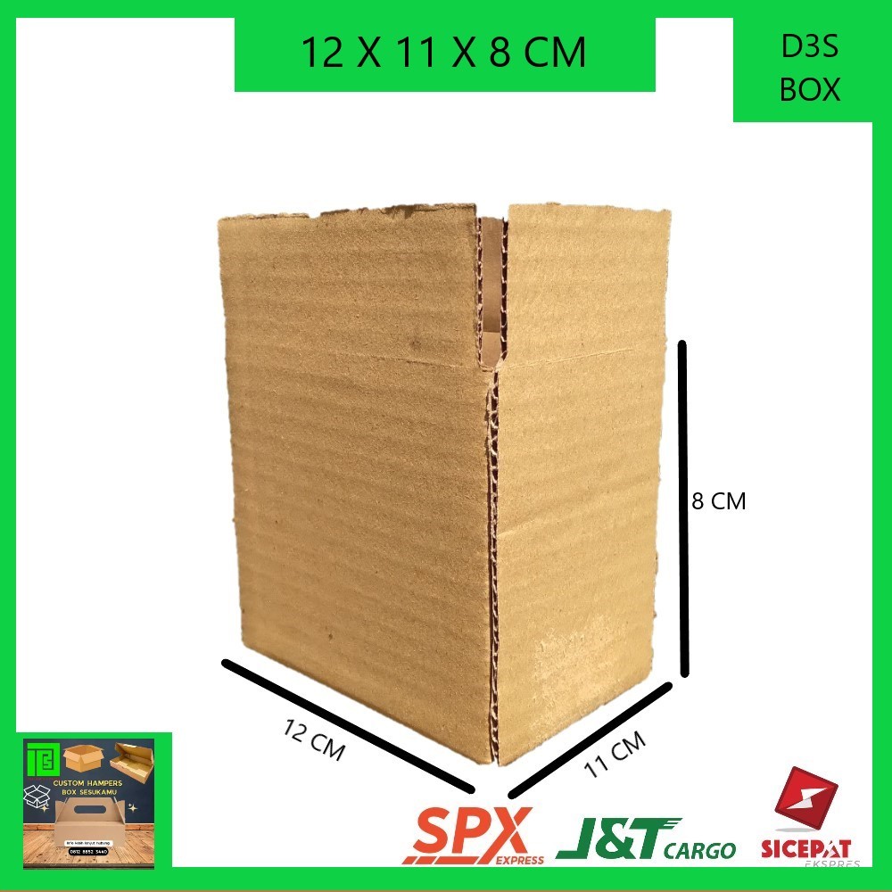 

Kardus Packing Kemasan bahan Singgle wall Ukuran 12x11x8
