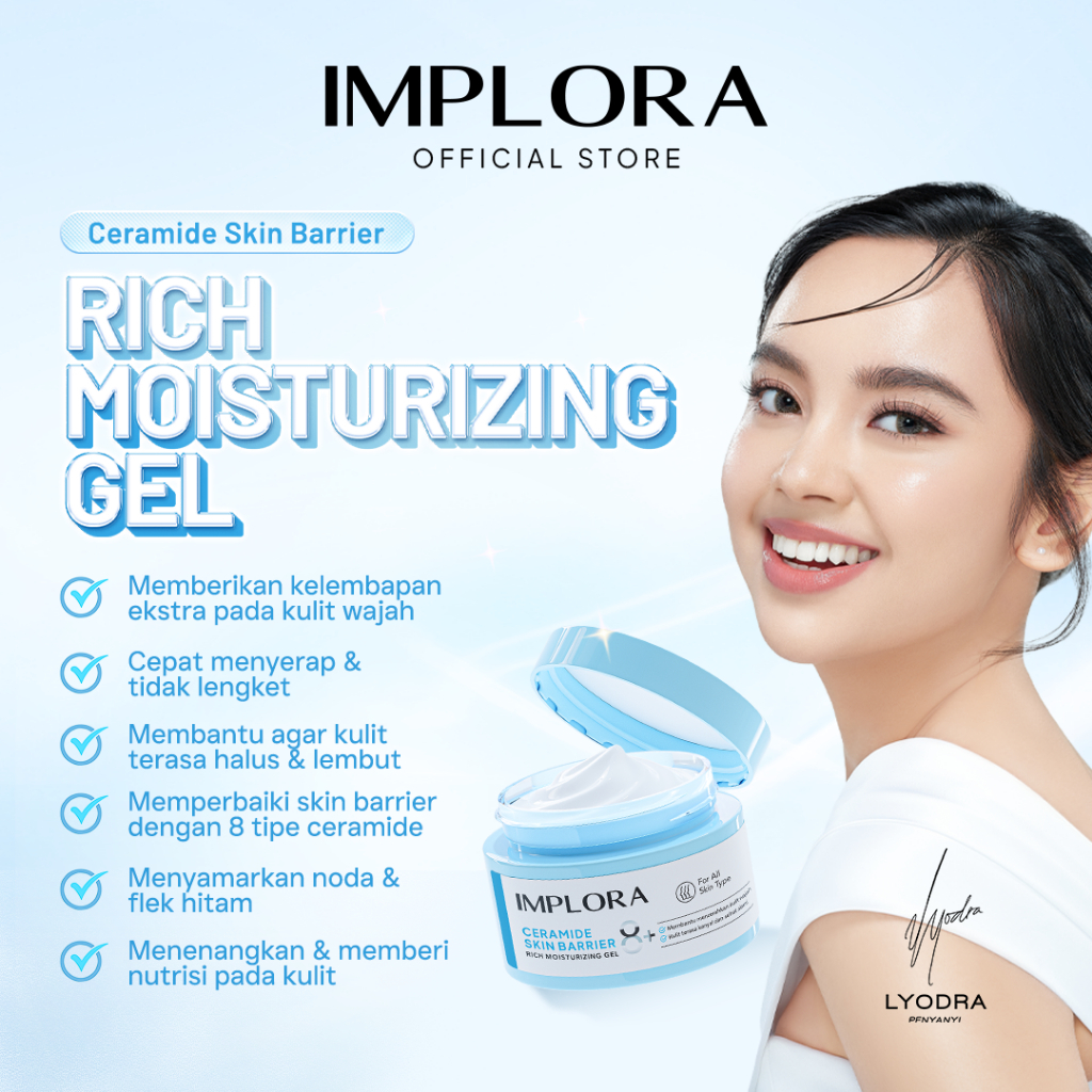 AS Implora Ceramide Skin Barrier Rich Moisturizing Gel For All Skin Type Jel Wajah Krim Cream