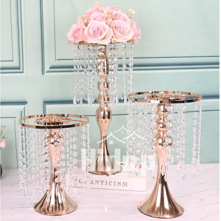 Jamooan Vas Bunga Kristal Dekorasi Meja Mewah Dekorasi Meja Elegan Vas Bunga Kristal Dengan Bunga