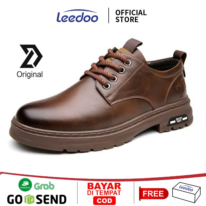 Paket Hemat Leedoo Sepatu Pantofel Cowok Sepatu Pria Casual Sepatu Formal Sepatu Kulit Kerja