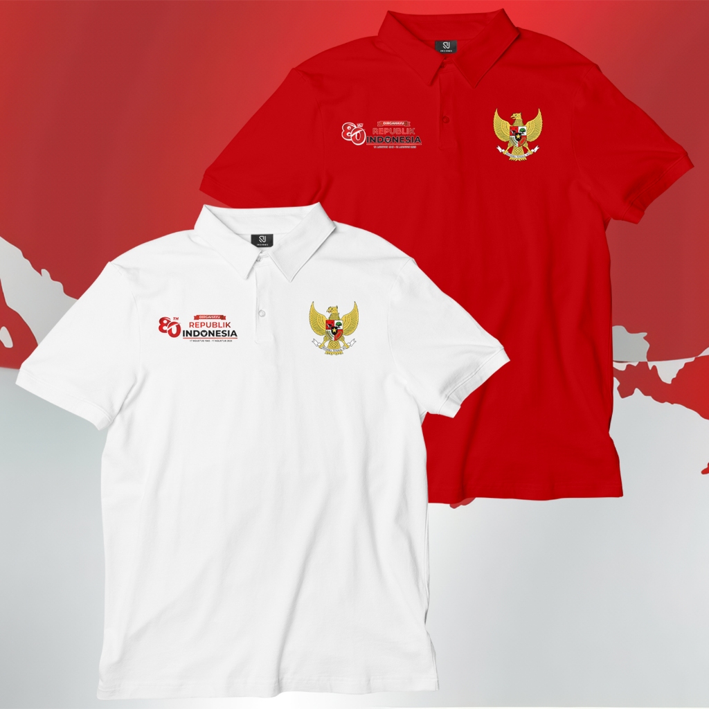 (2 MOTIF) KAOS KERAH 17 AGUSTUS 2025 PRIA WANITA DEWASA / KAOS WANGKI MERAH PUTIH 17 AGUSTUS 2025 / 