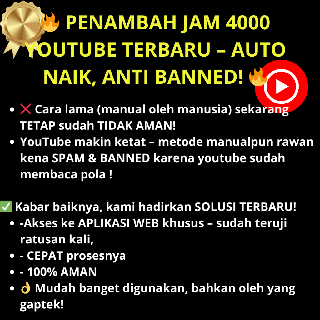 terbaik ALAT VieWERyoutubE 4000Jam retensi tinggi jamTAyang Premiumm viewSyoutube
