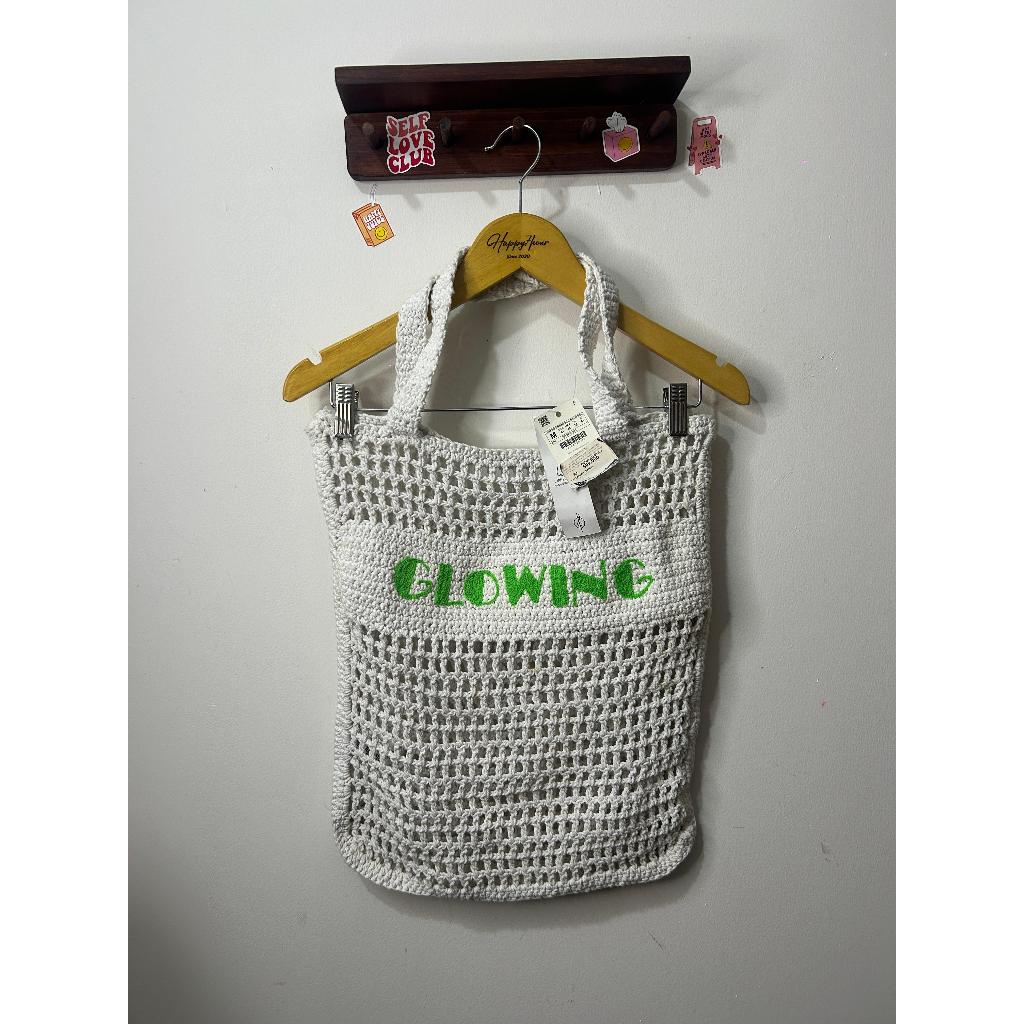 STRADIVARIUS CROCHET TOTE BAG