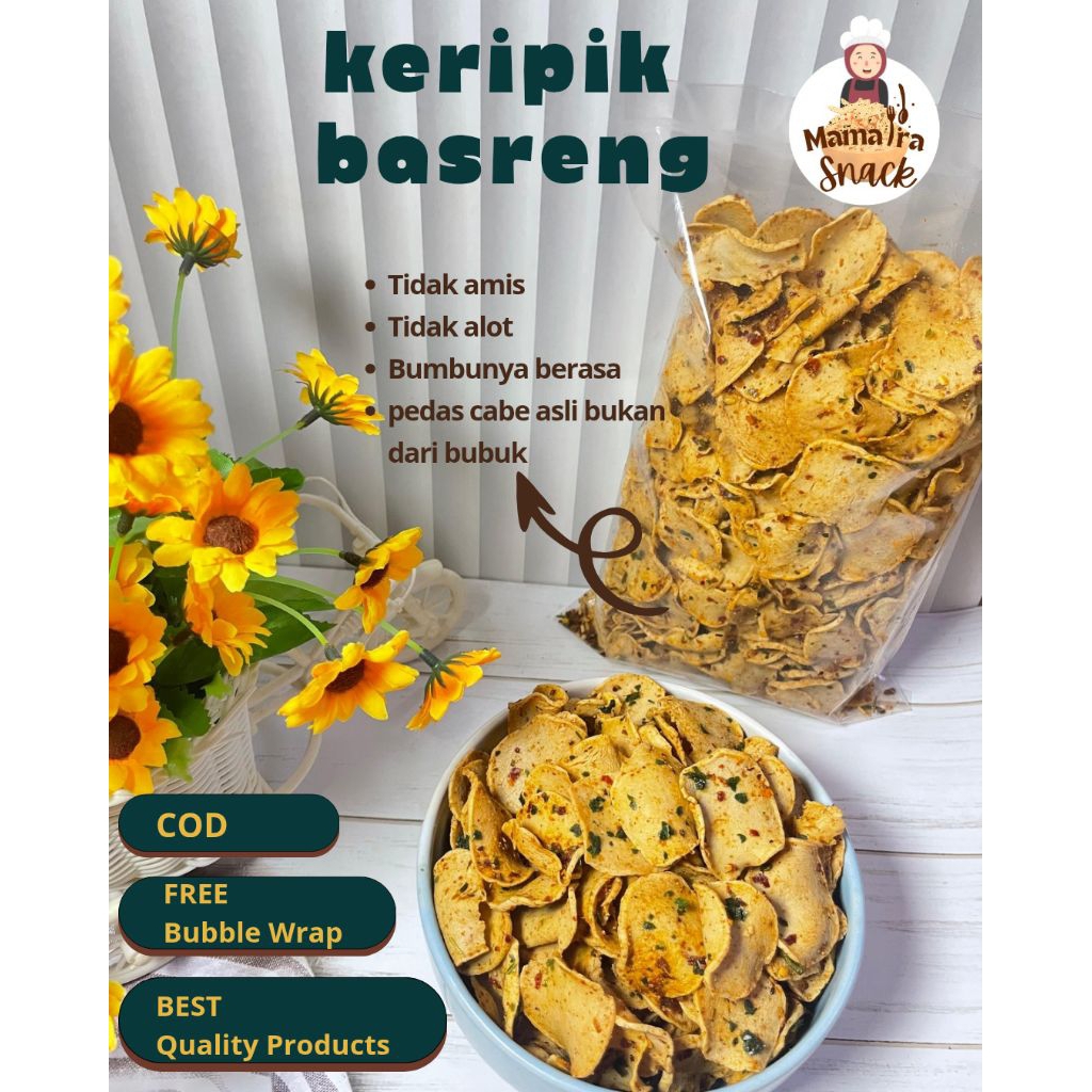

BASRENG DAUN JERUK/BASRENG CHILI OIL/BASRENG PEDAS MANIS/BASRENG BANDUNG VIRAL KILOAN KEMASAN 110 gr