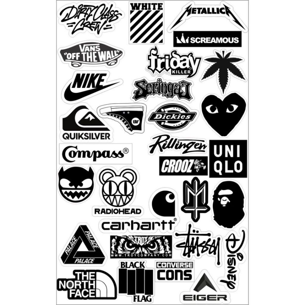 

STIKER BRAND DISTRO ISI 105 PCS SUDAH DIPOTONG TINGGAL TEMPEL BAHAN VYNIL ANTI AIR