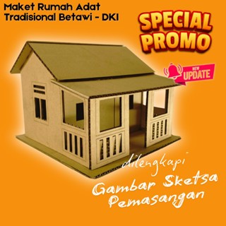 Miniatur Maket Rumah adat betawi dki jakarta maket rumah kardus kebaya Adat Betawi dari kardus minia