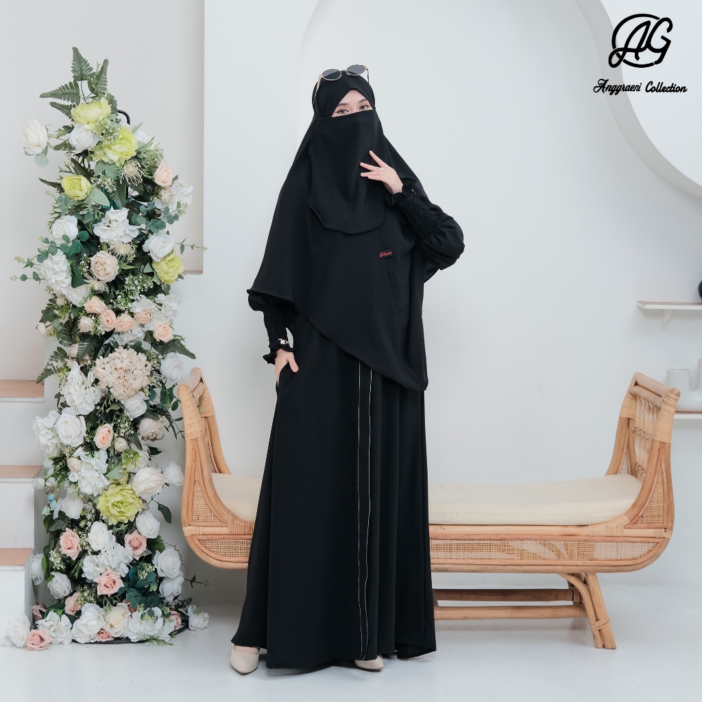 NEW Gamis Syar'i Elife Cadar Tali Bahan Sabrina - Wanita Dewasa Muslimah - Lebaran, Syari, Pesta, Ma