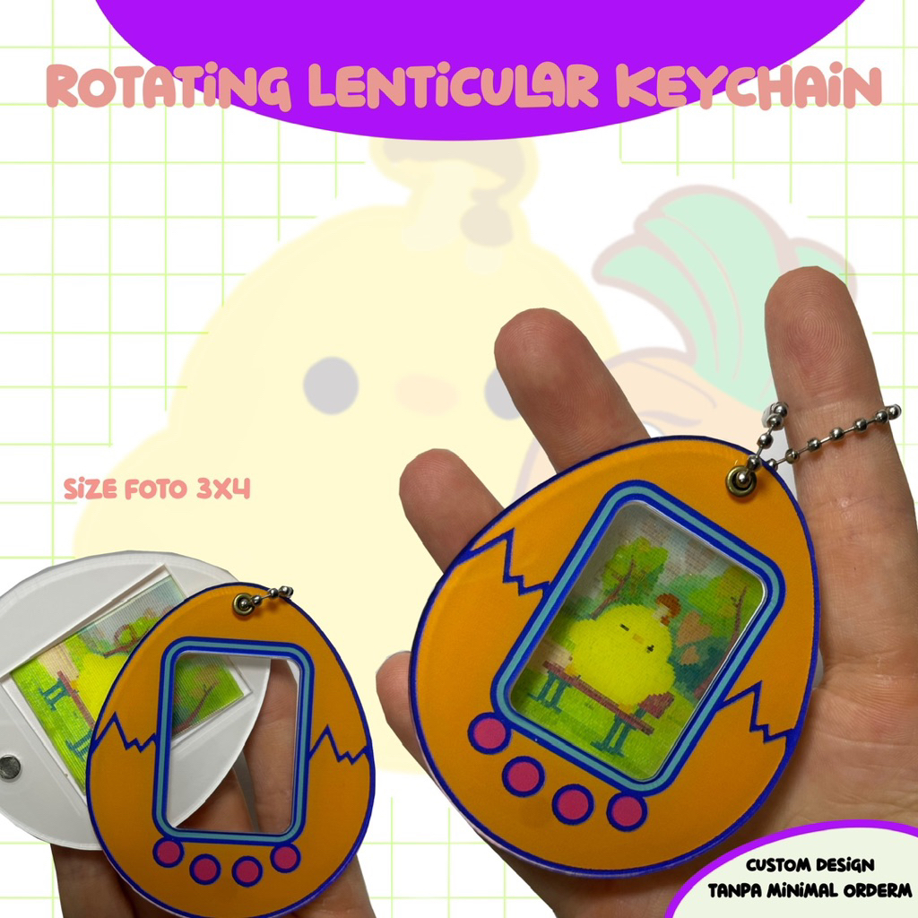 rotating lenticular keychain / lenticular keychain / rotating keychain
