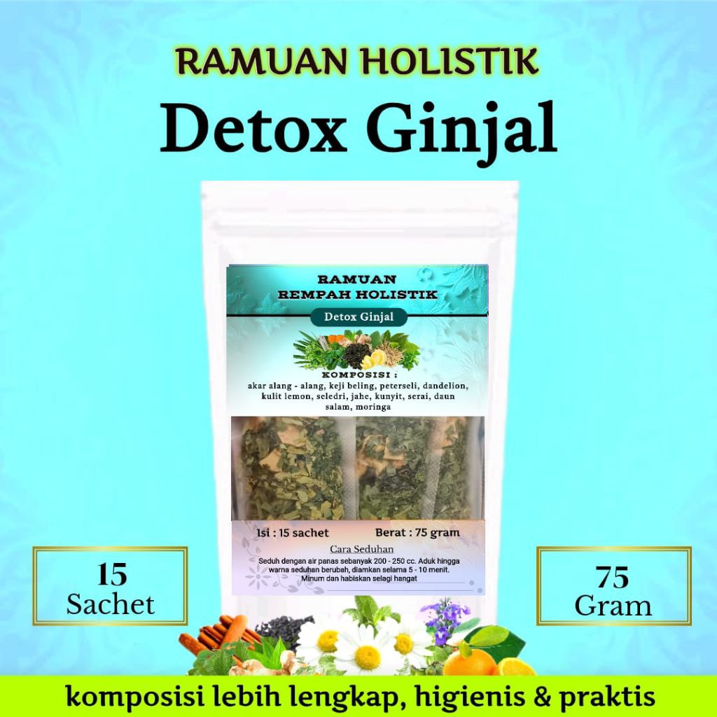 

DETOX GINJAL ramuan holistik: akar alang alang,daun kumis kucing,daun kejibeling,dandelion,pasley,lada hitam,jahe,kunyit,lengkuas,jintan hitam