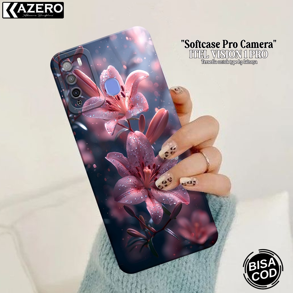 Case Hp Itel Vision 1 Pro - Fashion Case Bunga - Pro Camera - Softcase - Softcase Itel Vision Pro 1 