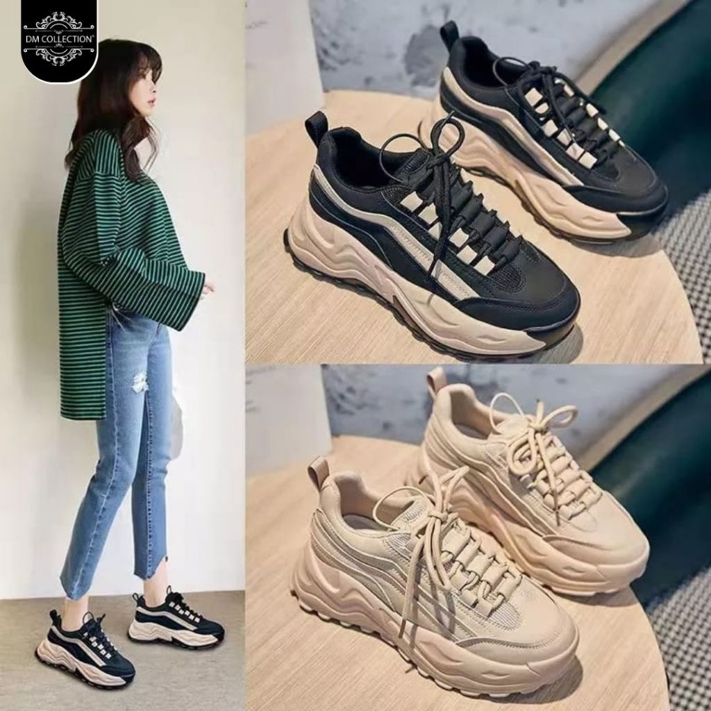 Sepatu Sneakers Wanita Casual Shoes 9252 Premium Sepatu Wanita Kekinian Epatu Tali Wanita Murah Sepa