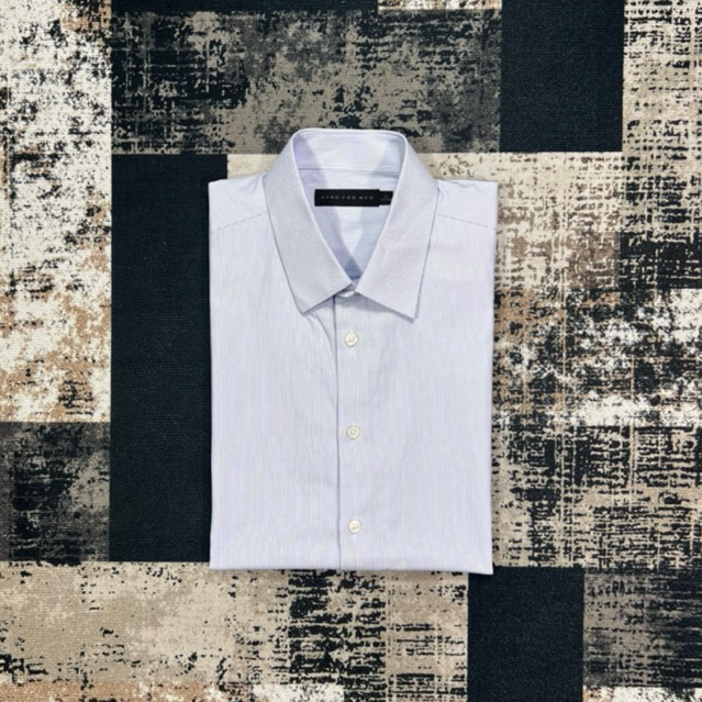 Kemeja Pria Slimfit Lengan Pendek Garis Garis