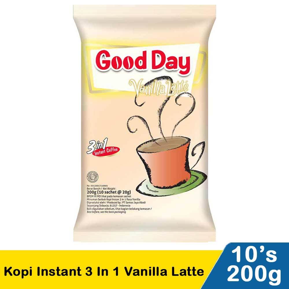 

GOOD DAY KOPI VANILLA LATTE 10 SACHET** 1 Pack (10 x 20 gr)