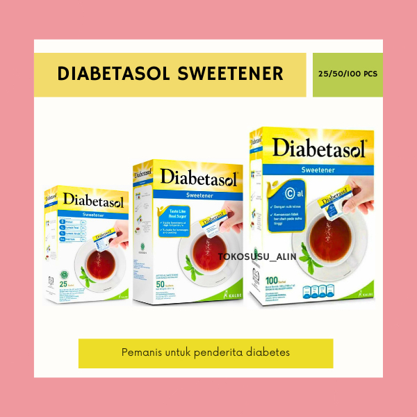 

DIABETASOL SWEETENER BOX ISI 25 50 100 SACHET / PEMANIS TANPA KALORI / PENDERITA DIABETES