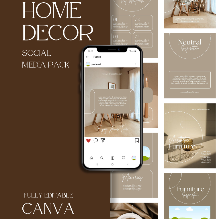 Desain 50 Template Canva Instagram Feed/Post Home Decor | Premium Design Untuk Rumah dan Apartemen |