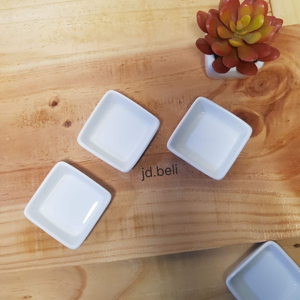 Mangkuk sambal saus kotak keramik/Bowl/Mangkuk kecil/Piring sambal/Tempat sambal/Wadah sambal/mangku