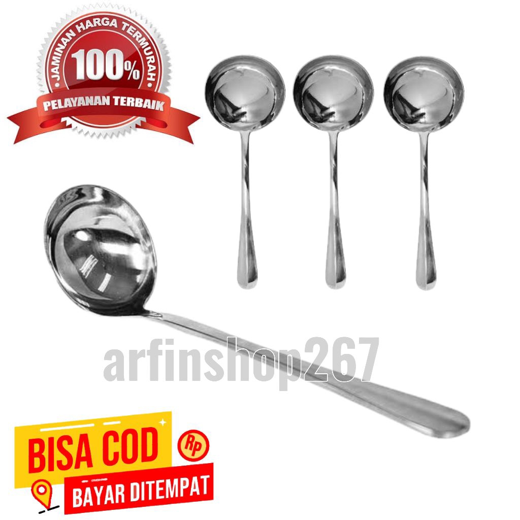 irus stainless tebal / irus sayur tebal / irus / centong kuah