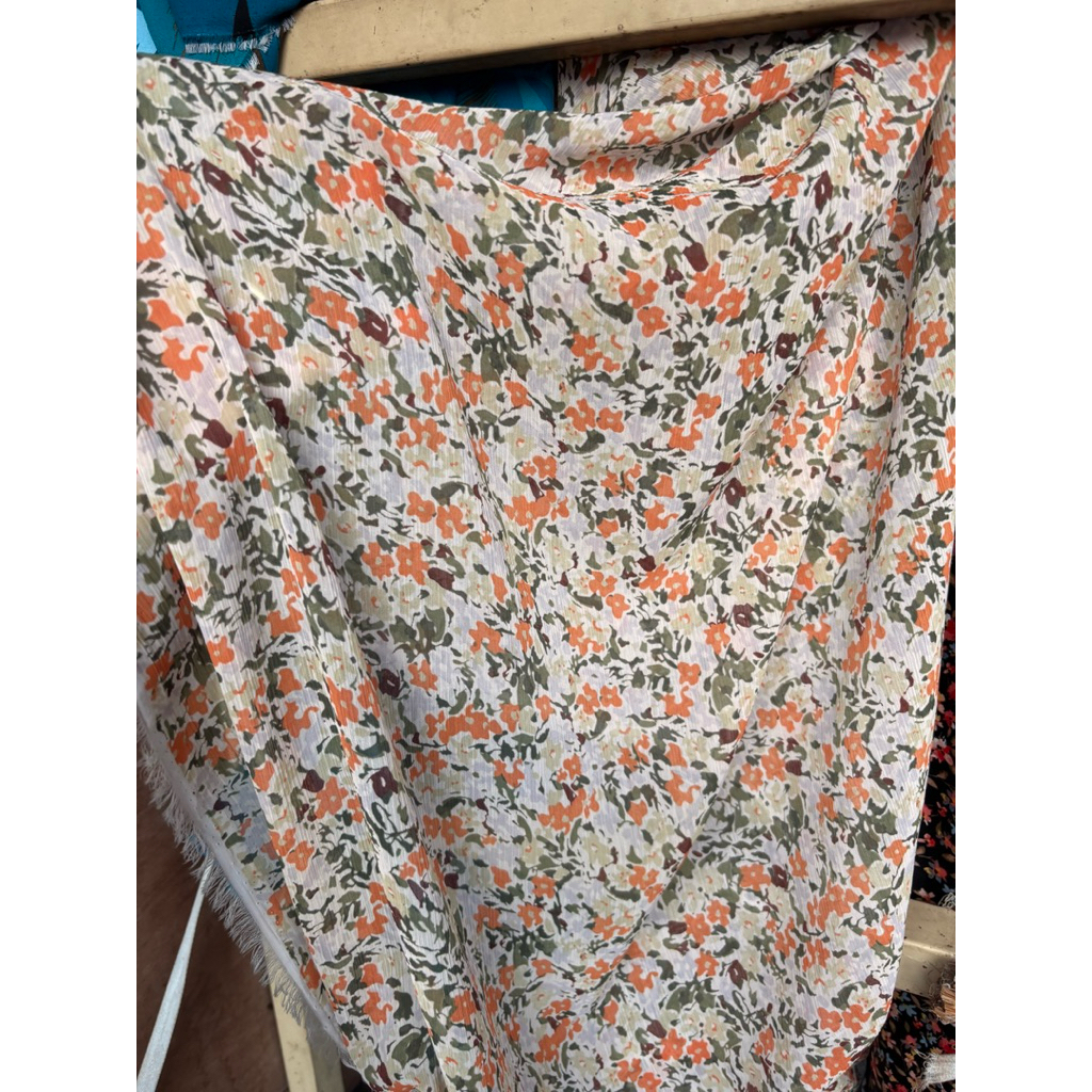 Kain Ceruty Yoryu Premium - kain ceruti motif bunga - kain ceruty motif - kain bahan motif - bahan m