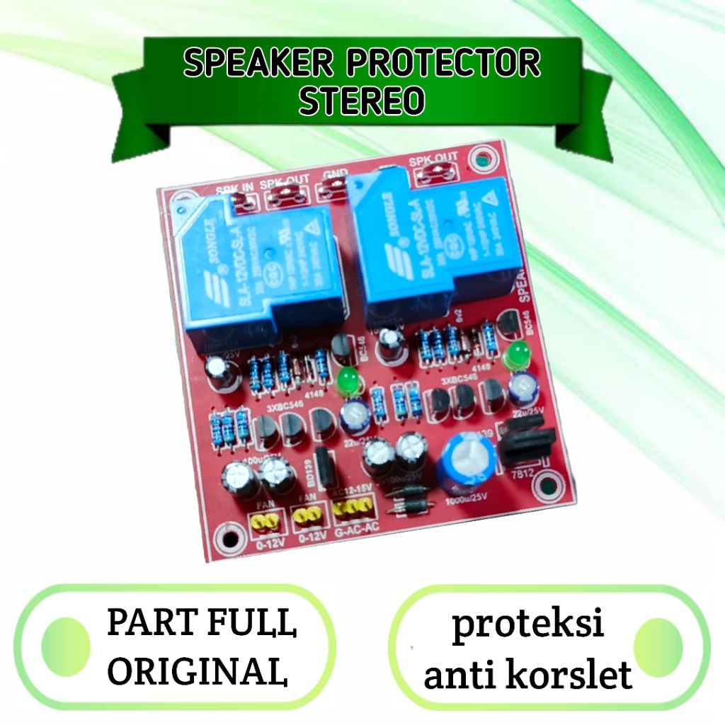 Kit speaker protektor stereo 30a anti korslet dan dc protector komponen original