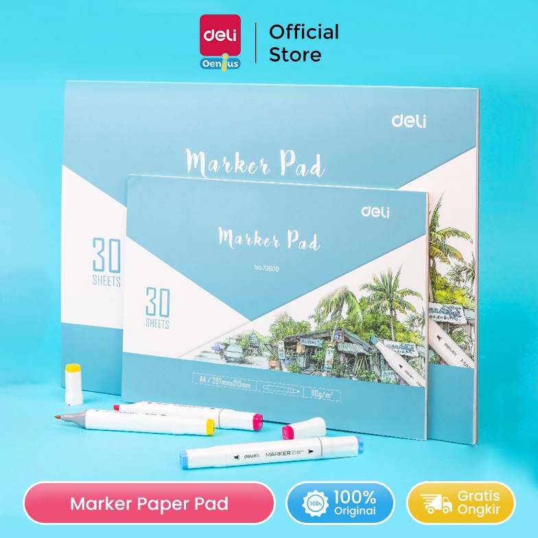

Deli Marker Pad Drawing Paper Sketchbook Buku Gambar Untuk Spidol Warna 3 Lembar 7369 7361 KODE P2F6