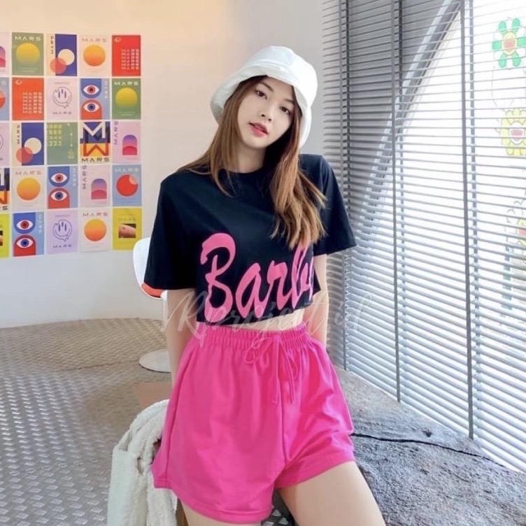 Model Baru Crop Top Wanita Barbie Oversize LD 16  P 4