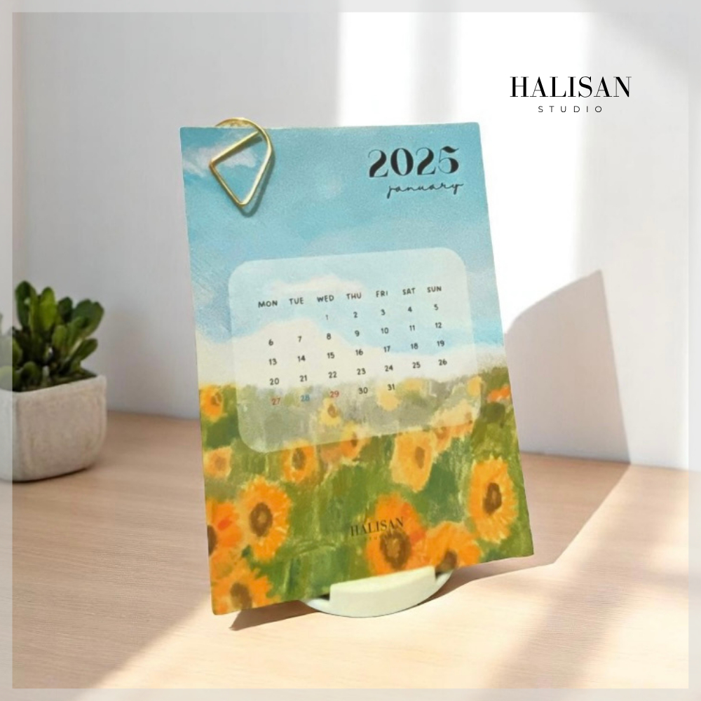 

Kalender Tahun 2026 - Kalender 2025 Aesthetic Flower Garden - Dekorasi Meja Aesthetic - Dekorasi Pinterest - Souvenir - Gift