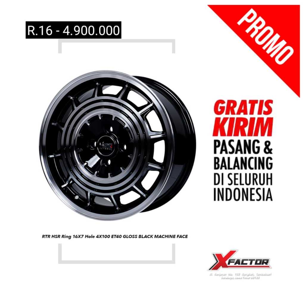 PROMO VELG MOBIL HSR R16 HSR HSR R16X7 H4X100 ET40 GBMF