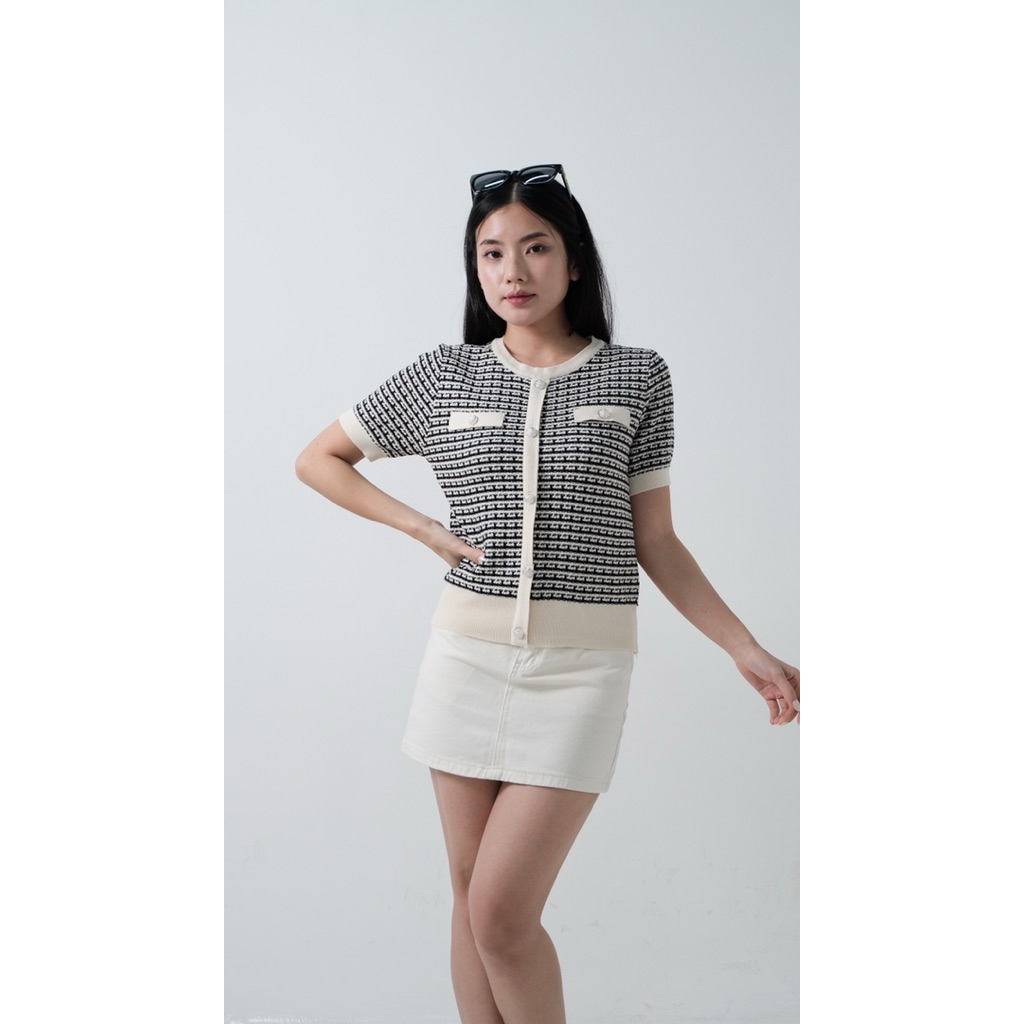 knit top rajut wanita lengan pendek baju lengan pendek wanita korea cardigan pendek rajut wanuta baj