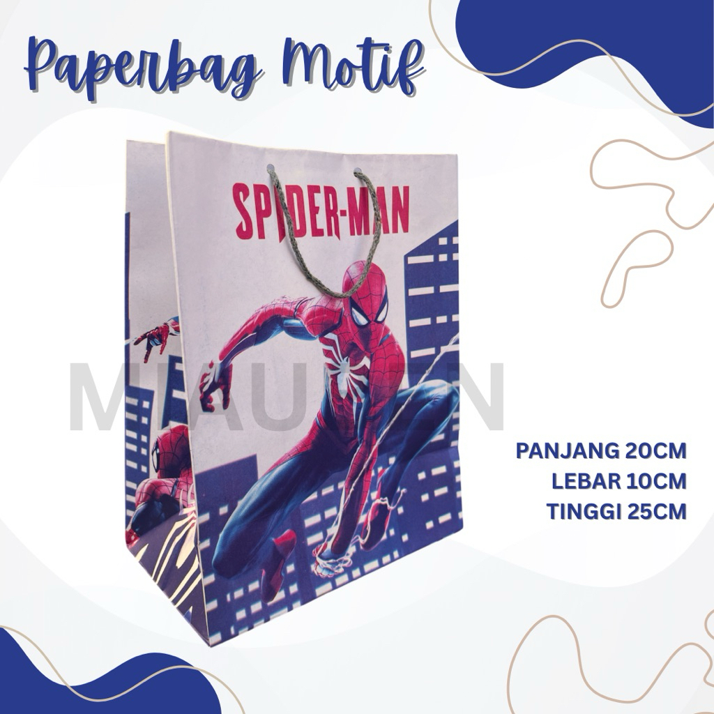 

(Isi 10) paperbag spiderman paperbag ultah anak laki laki