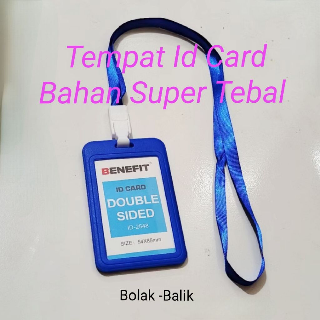 

1 Pcs Tempat Id Card Bolak Balik + Tali ( 4 Pilihan Warna )