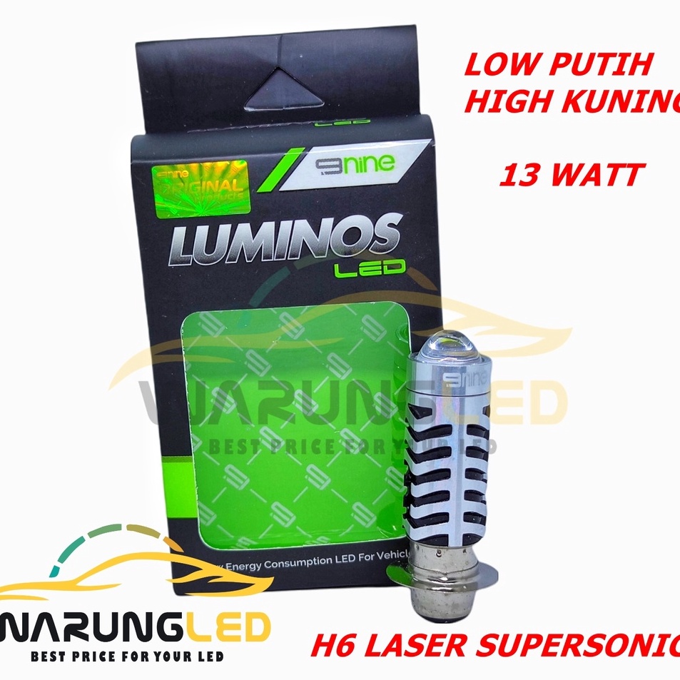LAMPU LED MOTOR ORIGINAL H6 9NINE LUMINOS LS 2 PUTIH KUNING