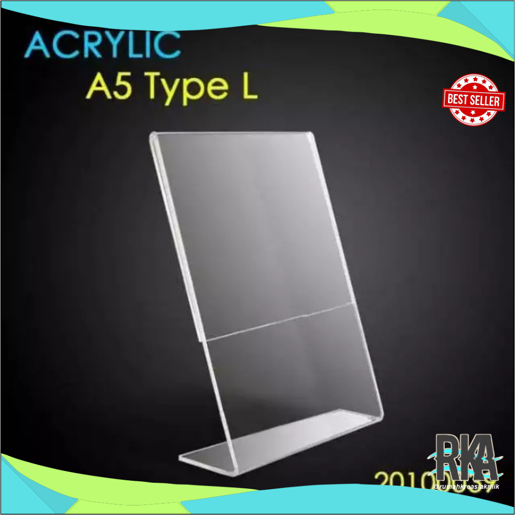 

Akrilik Display Menu Brosur Stand QRIS Stand Display BriLink A5 L Shape Berdiri