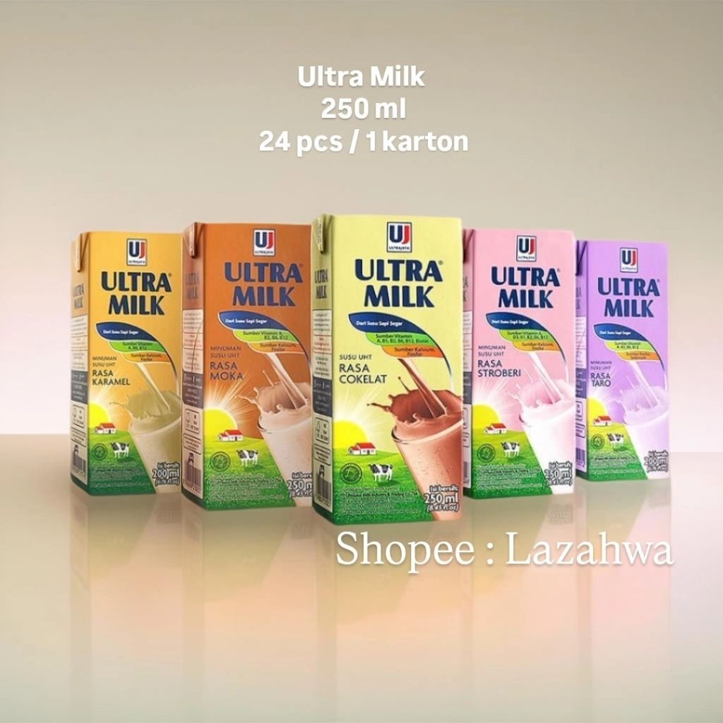 

Susu UHT Ultra Milk 250 ml 1 Karton Harga Grosir isi 24 Pack