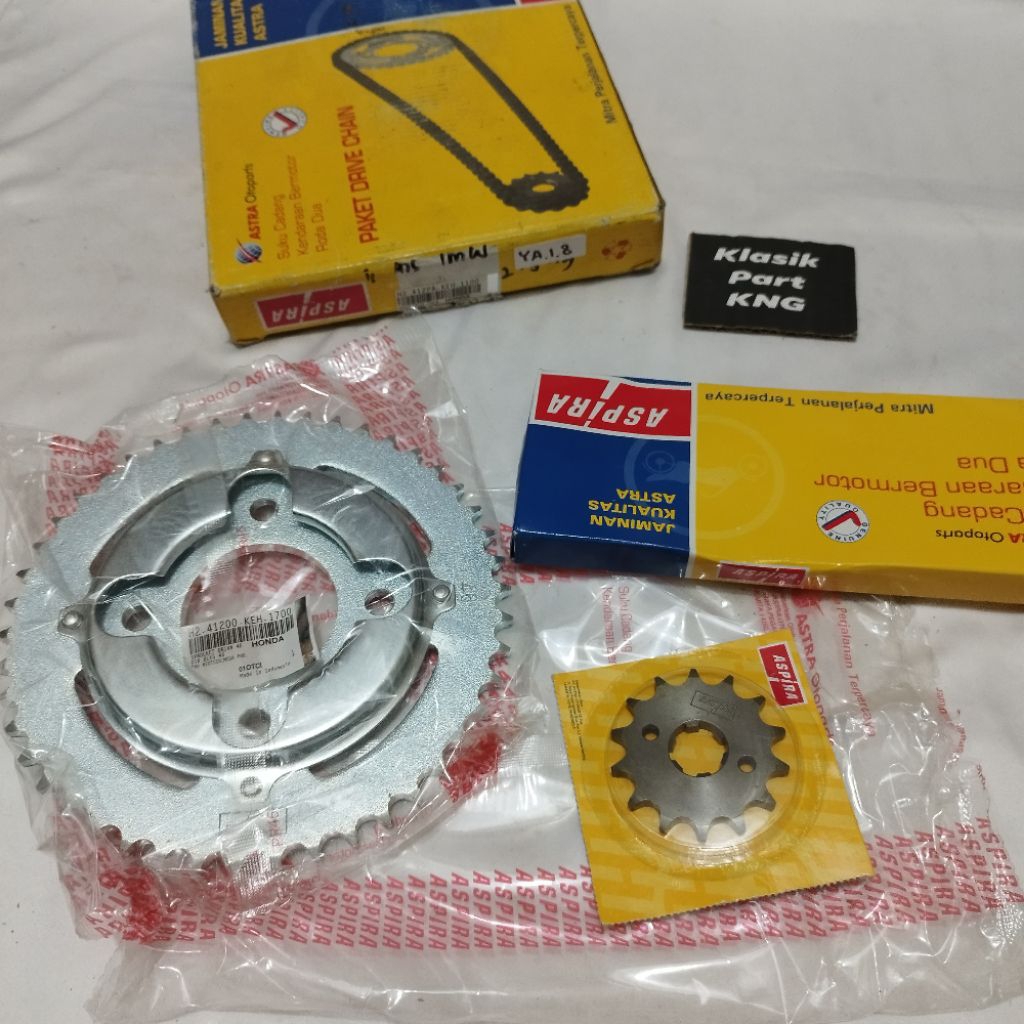 Gir Gear rantai set kit  Honda megapro Mega pro lama old KEH original aspira