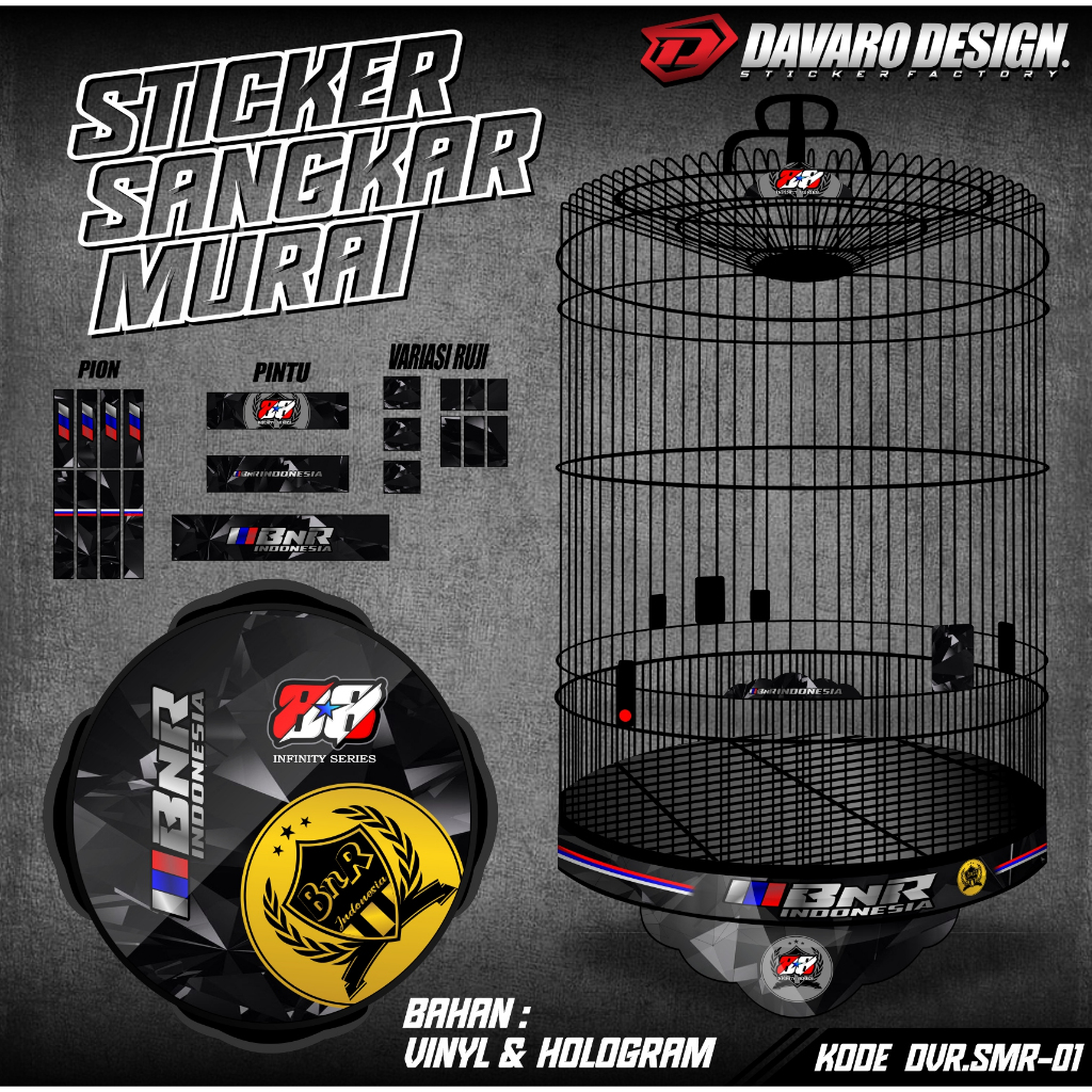 COD-Sticker Decal Hologram Sangkar Murai - Stiker Tebok Murai - Sticker Decal Sangkar Burung
