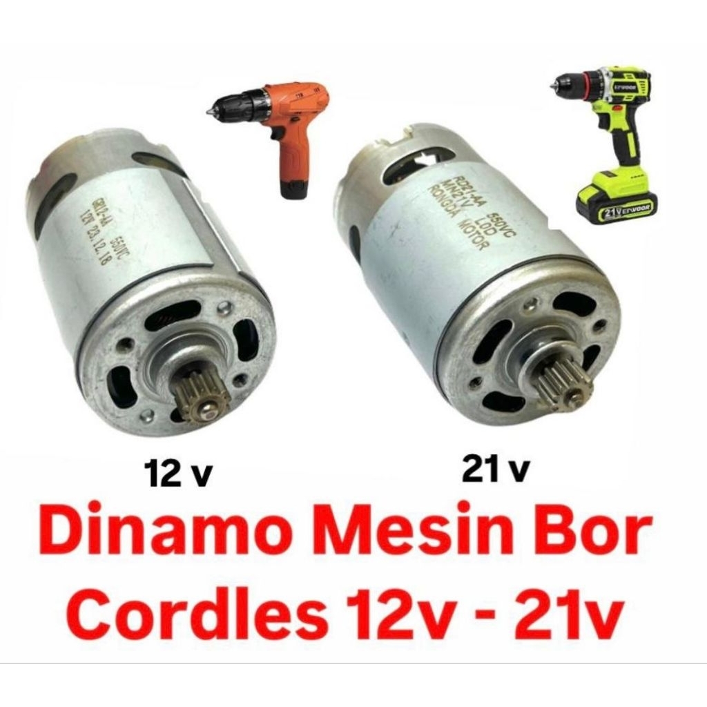Dinamo Mesin Bor Cas Baterai Cordles 12v 21v