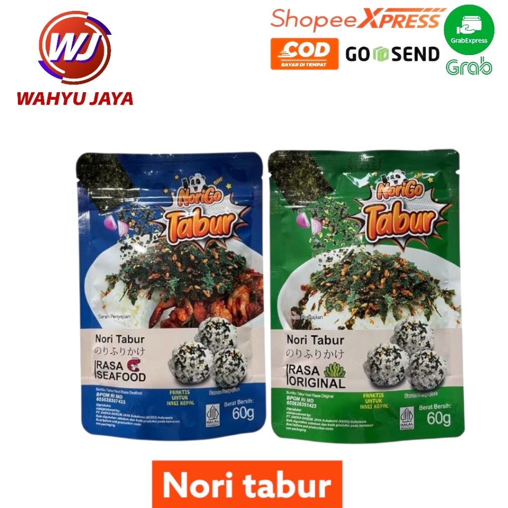 

nori tabur rasa original dan rasa seafood 60 gram